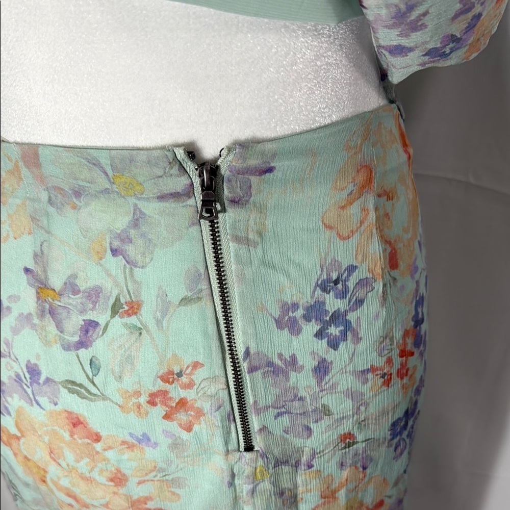Alice + Olivia Caily Skirt & Annmarie Floral Georgette Top Set  0 Skirt / XS Top - Picture 10 of 12